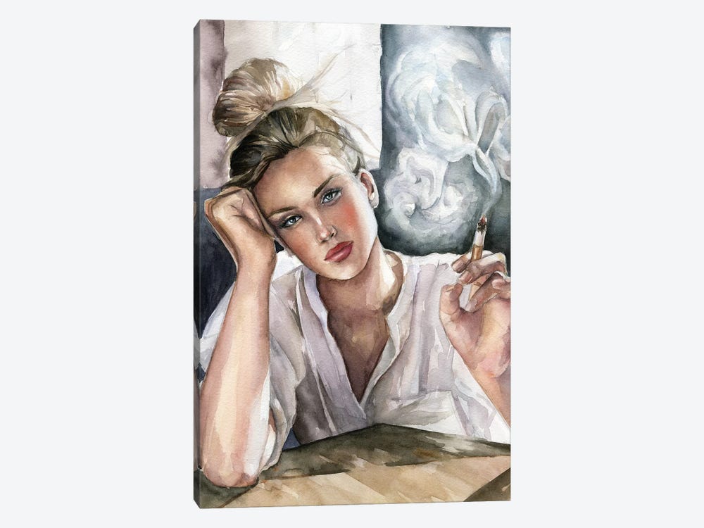 Girl With Cigarette by Kira Balan 1-piece Art Print
