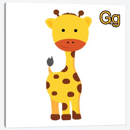 G is for Giraffe Canvas Print #KID10} by 5by5collective Canvas Art Print