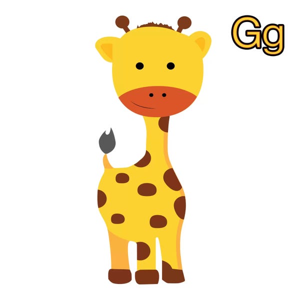Kids Educational Art: G is for Giraffe by 5by5collective