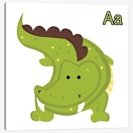 A is for Aligator Canvas Print #KID11} by 5by5collective Canvas Print