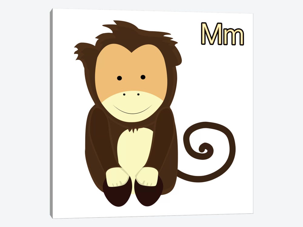 M is for Monkey by 5by5collective 1-piece Art Print