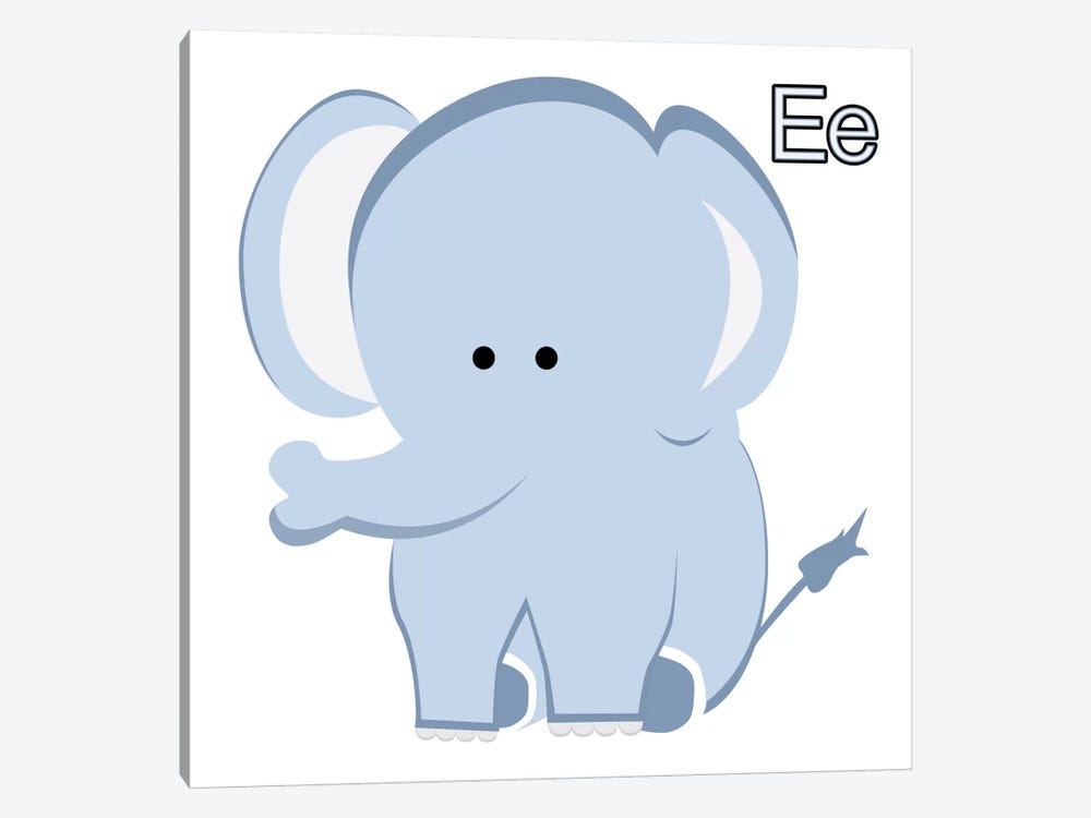 E is for Elephant by 5by5collective 1-piece Canvas Artwork