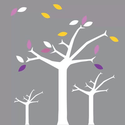 Autumn Trees Gray by 5by5collective canvas print