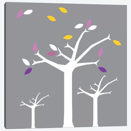 Autumn Trees Gray Canvas Print #KID18} by 5by5collective Canvas Art Print