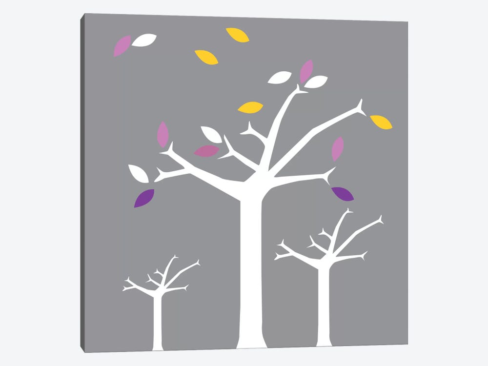 Autumn Trees Gray by 5by5collective 1-piece Canvas Art Print