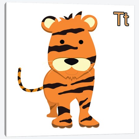 T for Tiger Canvas Print #KID1} by 5by5collective Art Print