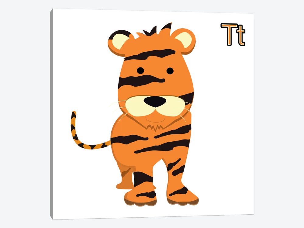 T for Tiger 1-piece Canvas Print