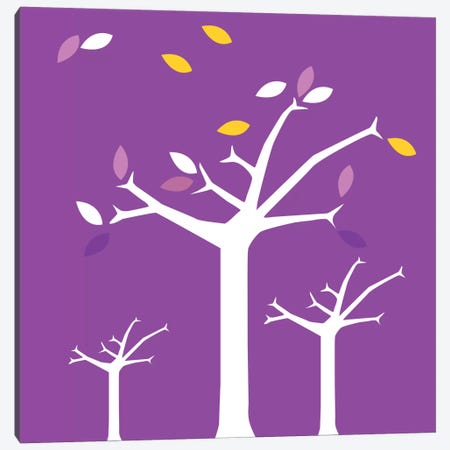 Autumn Trees Purple Canvas Print #KID20} by 5by5collective Canvas Artwork