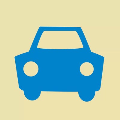 Beep Beep Blue Car by 5by5collective canvas print
