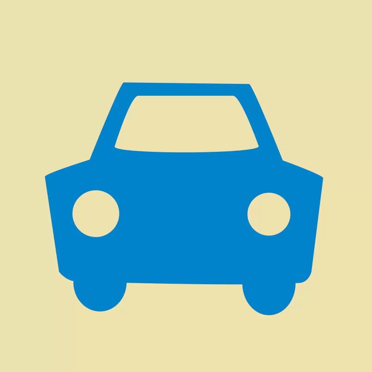 Beep Beep Blue Car by 5by5collective wall art