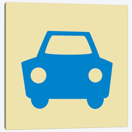 Beep Beep Blue Car Canvas Print #KID23} by 5by5collective Canvas Wall Art