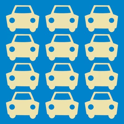 Beep Beep Blue Cars by 5by5collective canvas print