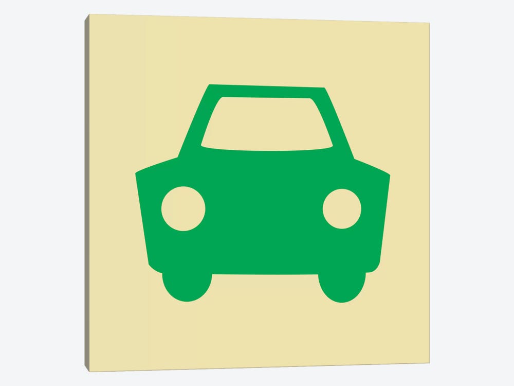 Beep Beep Green Car by 5by5collective 1-piece Canvas Print