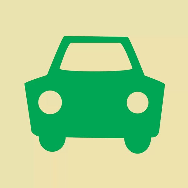 Kids Transportation Art: Beep Beep Green Car by 5by5collective