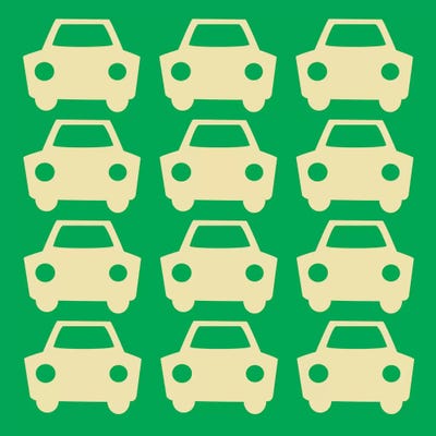 Beep Beep Green Cars by 5by5collective canvas print