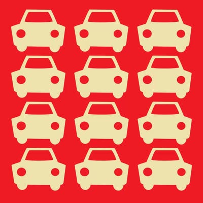 Beep Beep Red Cars by 5by5collective canvas print