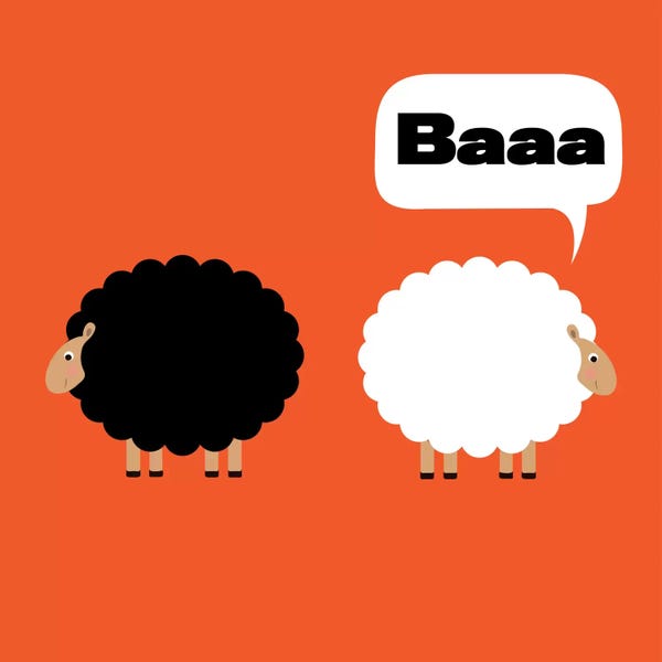 Sheep: Baaa (Black & White Sheep) by 5by5collective