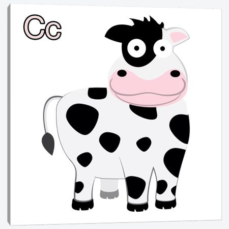 C is for Cow Canvas Print #KID2} by 5by5collective Canvas Art Print