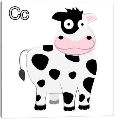 C is for Cow Canvas Art Print - Alphabet Art