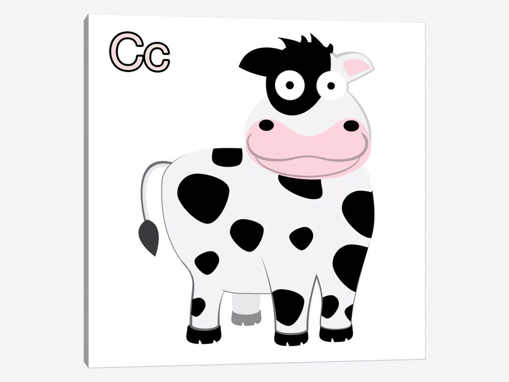 C is for Cow by 5by5collective 1-piece Canvas Art
