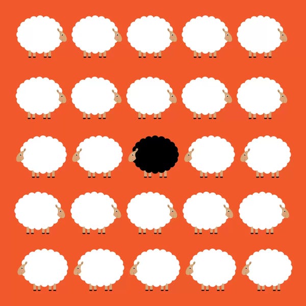 Sheep: Lonely Black Sheep by 5by5collective