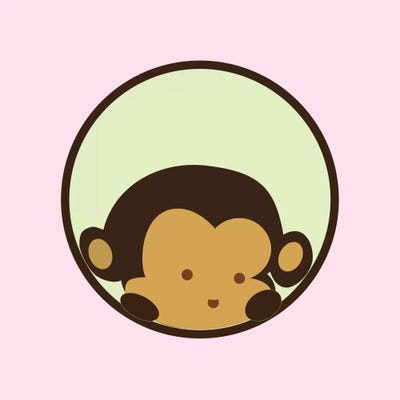 Monkey Face Pink by 5by5collective canvas print
