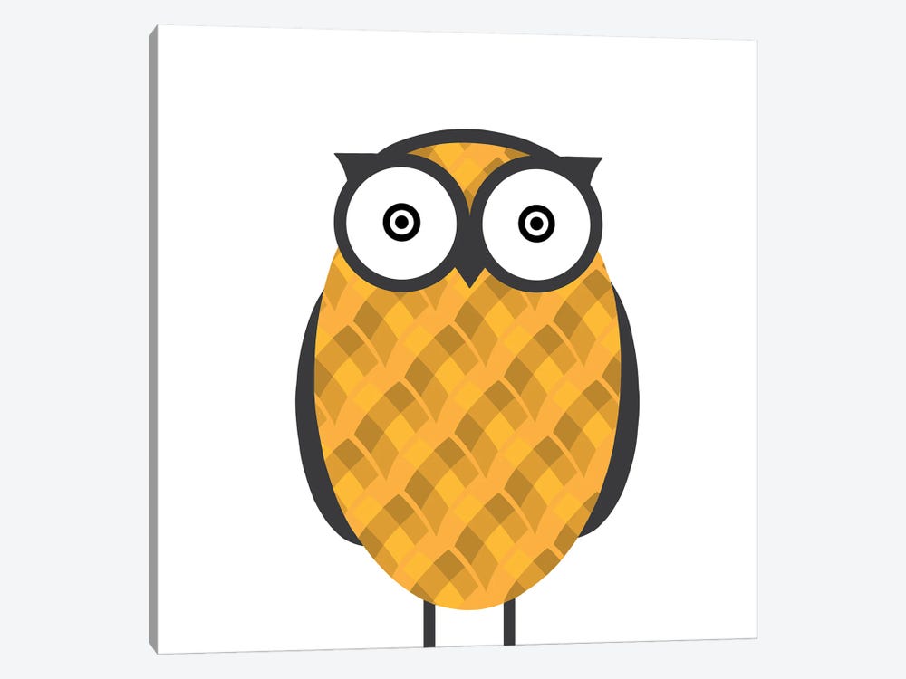 Owl Orange by 5by5collective 1-piece Canvas Wall Art