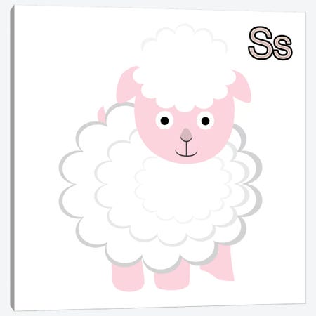 S is for Sheep Canvas Print #KID3} by 5by5collective Art Print