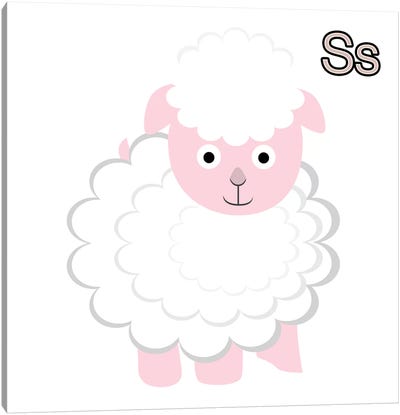 S is for Sheep Canvas Art Print - Letter S