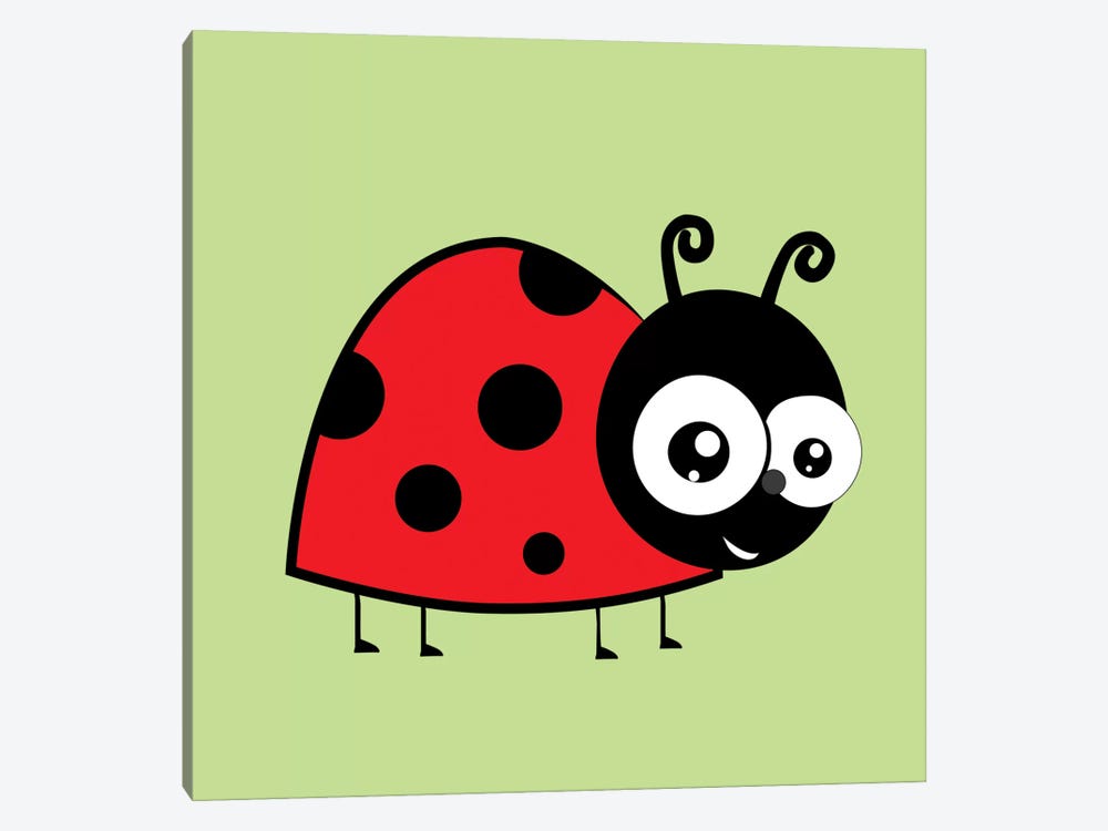 Lady Bug Green by 5by5collective 1-piece Canvas Artwork