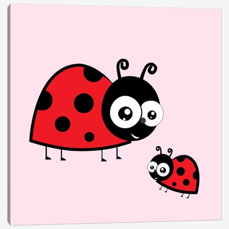 Lady Bug Pink Canvas Print #KID41} by 5by5collective Canvas Art