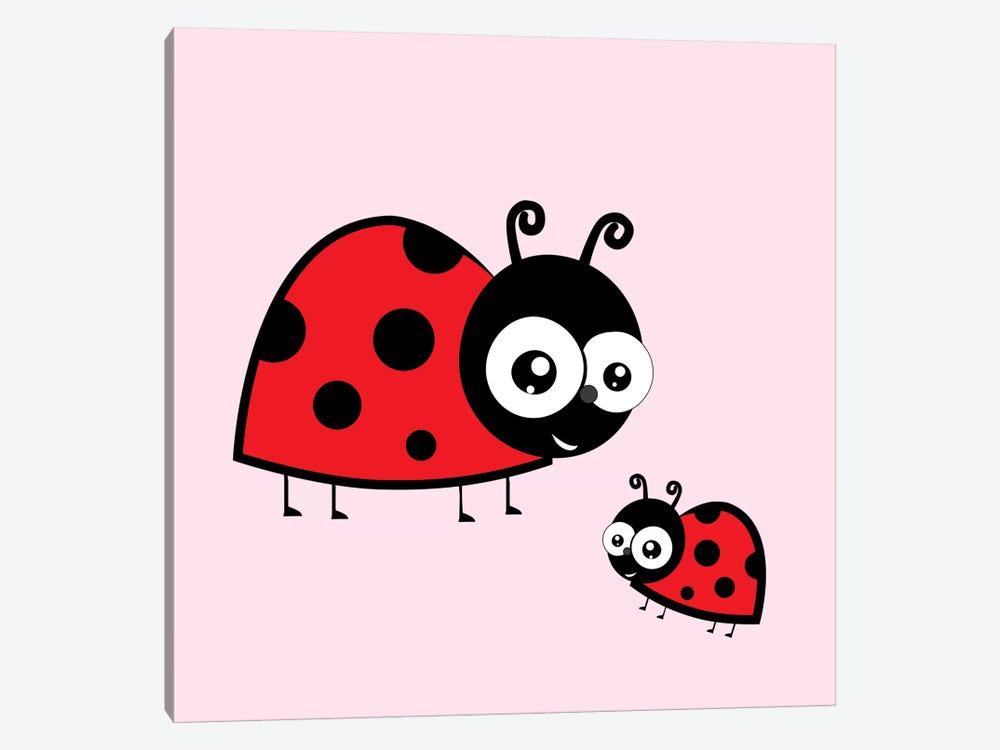 Lady Bug Pink by 5by5collective 1-piece Canvas Print