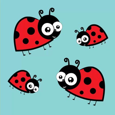 Lady Bug Blue by 5by5collective canvas print