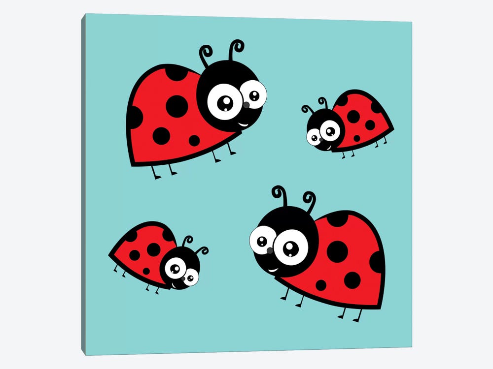 Lady Bug Blue by 5by5collective 1-piece Canvas Artwork