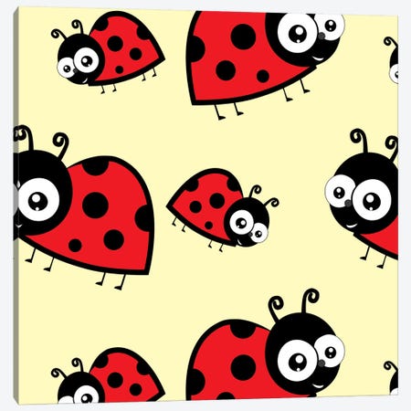 Lady Bug Yellow Canvas Print #KID43} by 5by5collective Canvas Art