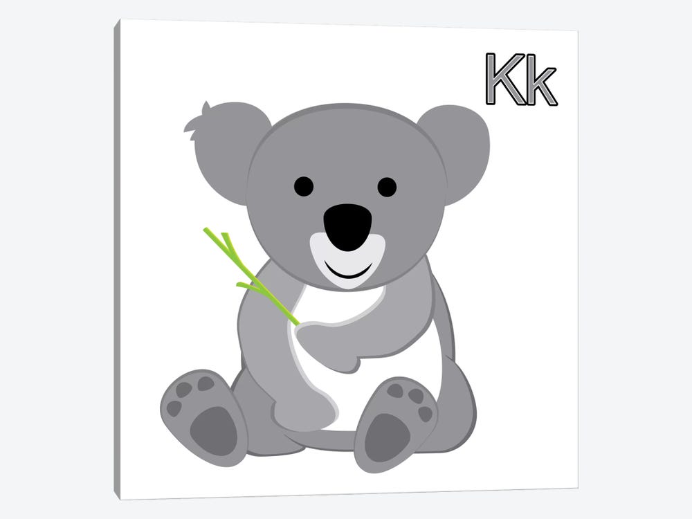 K is for Koala by 5by5collective 1-piece Canvas Print