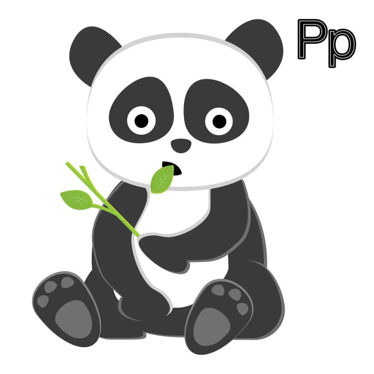P is for Panda by 5by5collective wall art