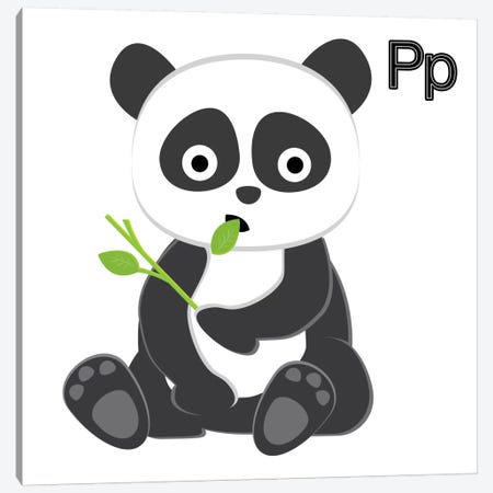 P is for Panda Canvas Print #KID6} by 5by5collective Canvas Artwork