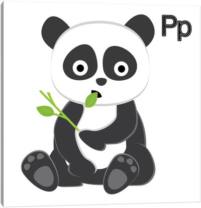 P is for Panda Canvas Art Print - Kid's Art Collection