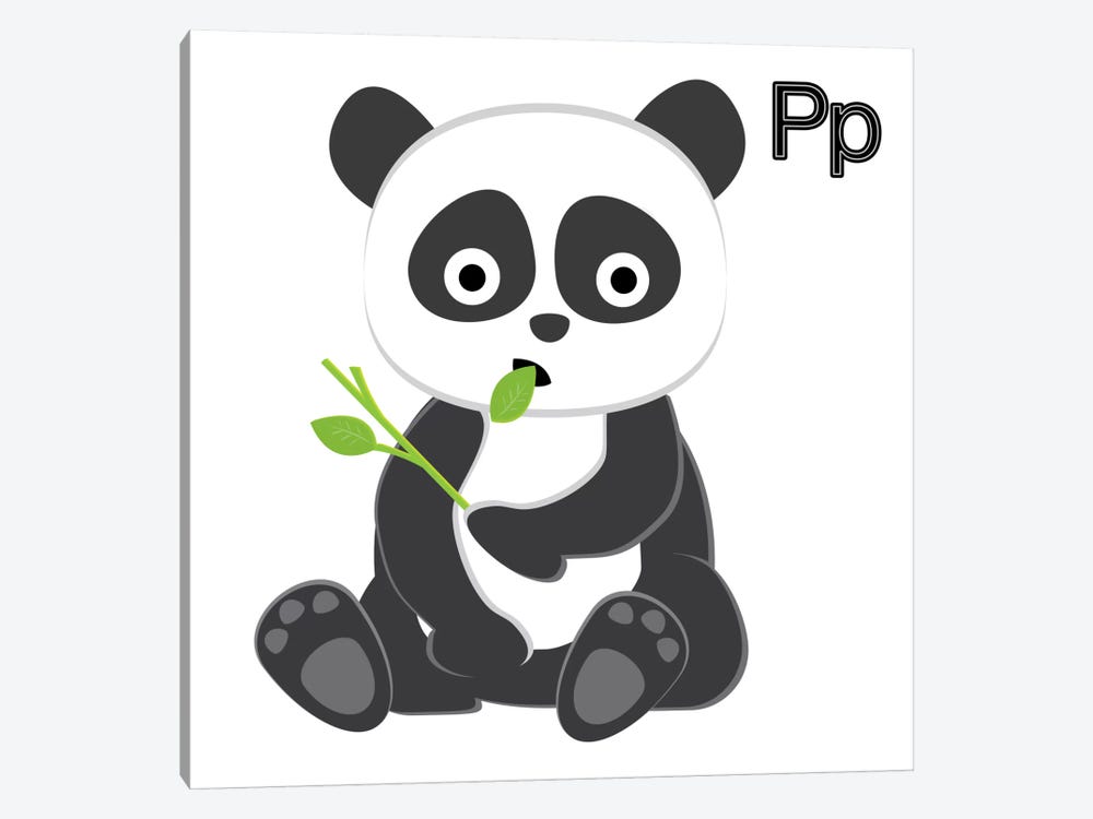 P is for Panda by 5by5collective 1-piece Canvas Art