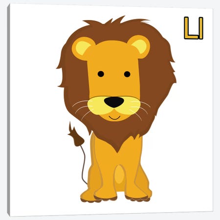 L is for Lion Canvas Print #KID7} by 5by5collective Canvas Artwork