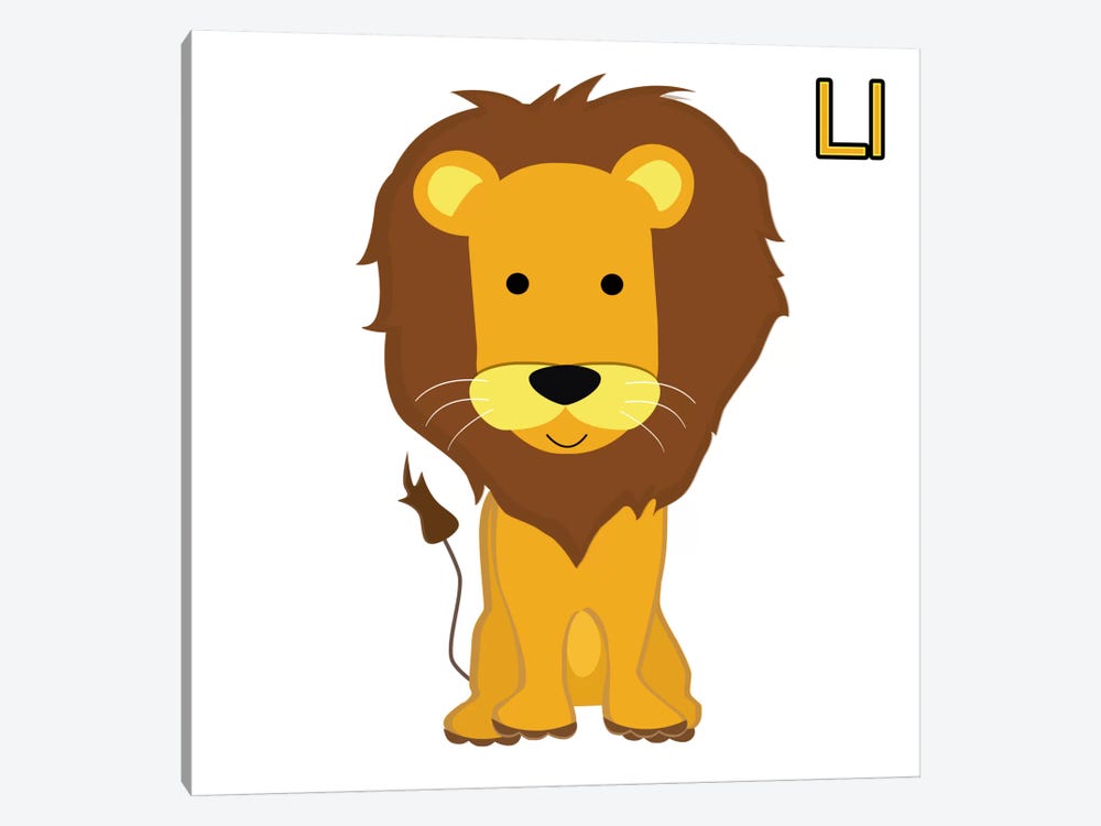 L is for Lion by 5by5collective 1-piece Art Print