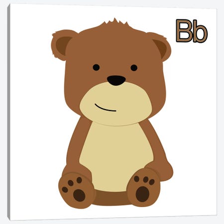 B is for Bear Canvas Print #KID8} by 5by5collective Art Print