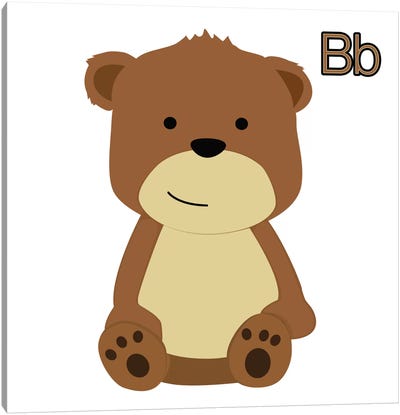 B is for Bear Canvas Art Print - Kid's Art Collection