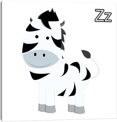 Z is for Zebra Canvas Art Print - Kid's Art Collection