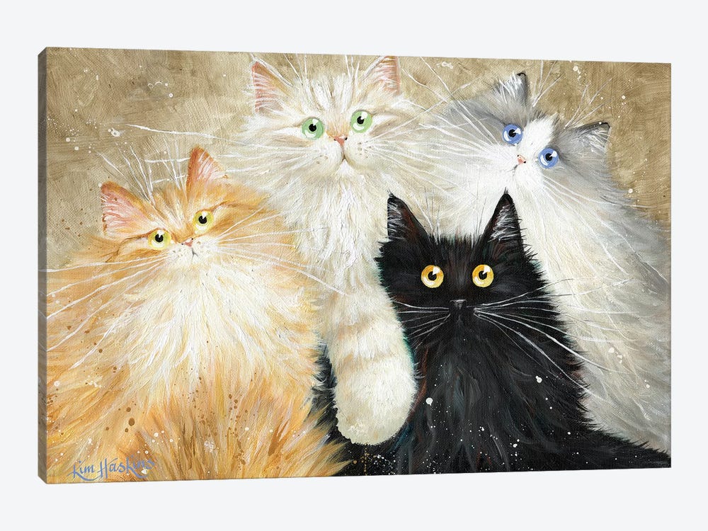 Die Flauschige Bande (The Fluffy Gang) by Kim Haskins 1-piece Canvas Art