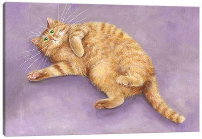 Jasper Canvas Art Print - Orange Cat Art