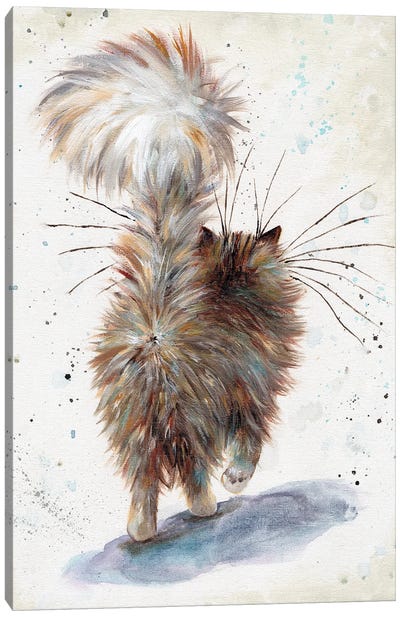 Fluffy Butt Canvas Art Print - Animal Humor Art