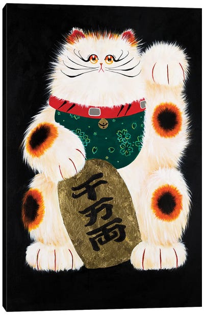 Maneki Neko Canvas Art Print - Japanimals
