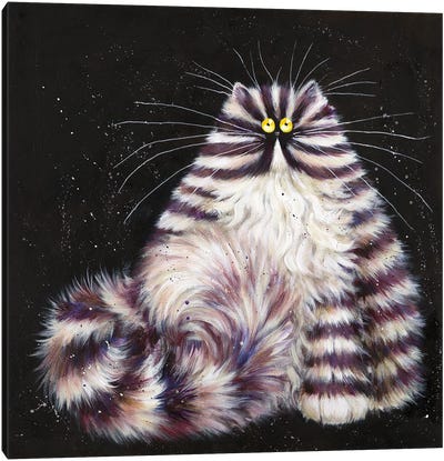 Purple Burt Canvas Art Print - Tabby Cat Art